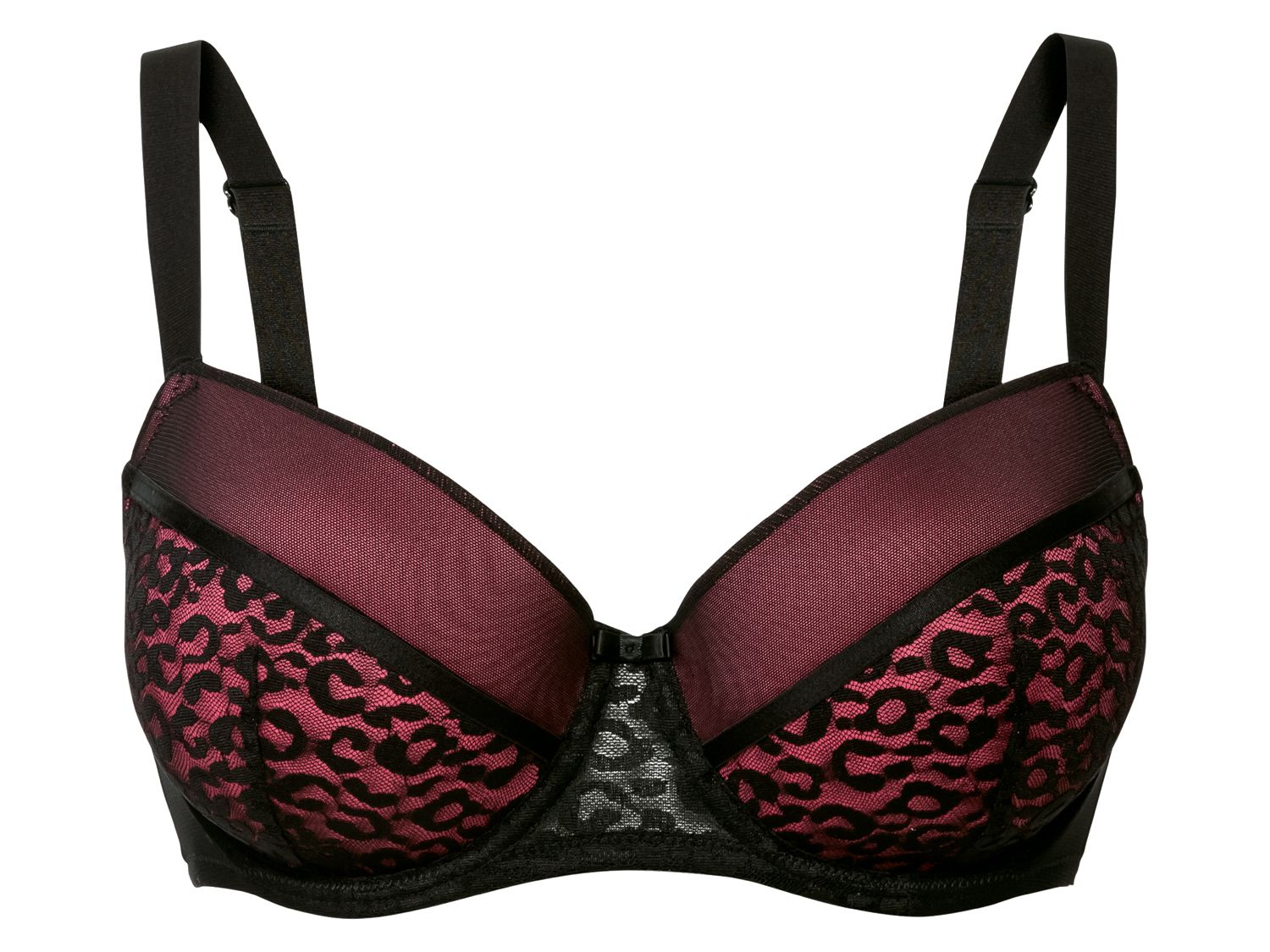 Esmara Lingerie Biustonosz damski z koronką, 1 sztuka Nadruk na całej powierzchni/czarny, 90D