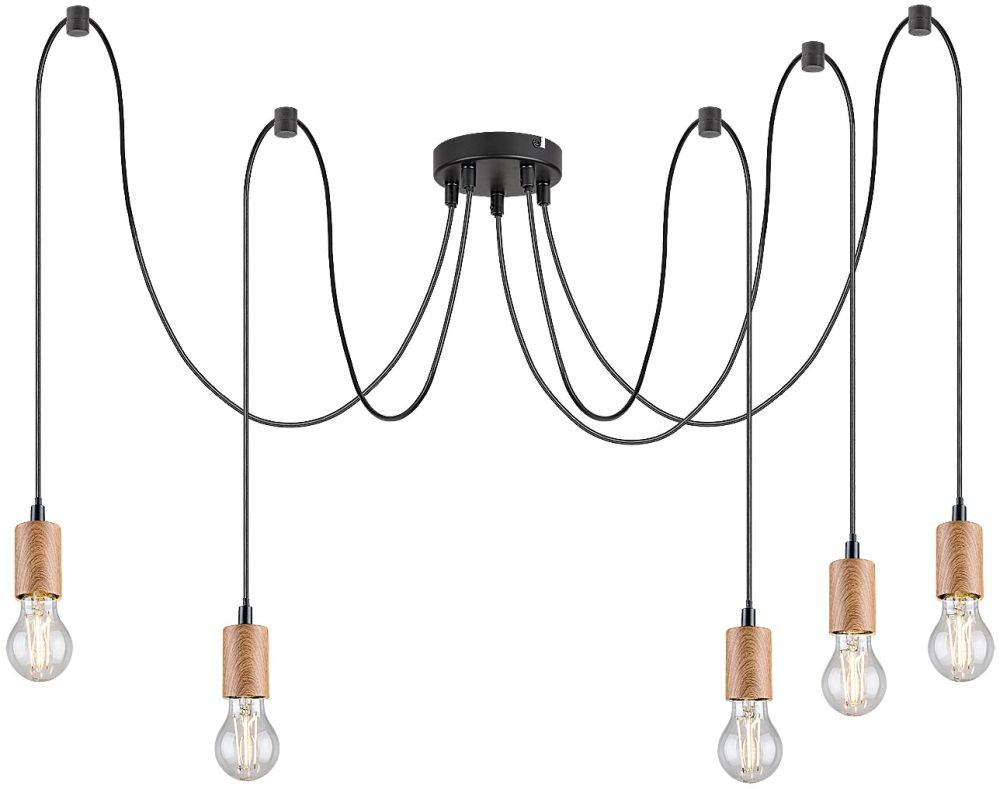 Darmowa Dostawa - Lampa wisząca 5x60 W czarny Rabalux Dollien 72075