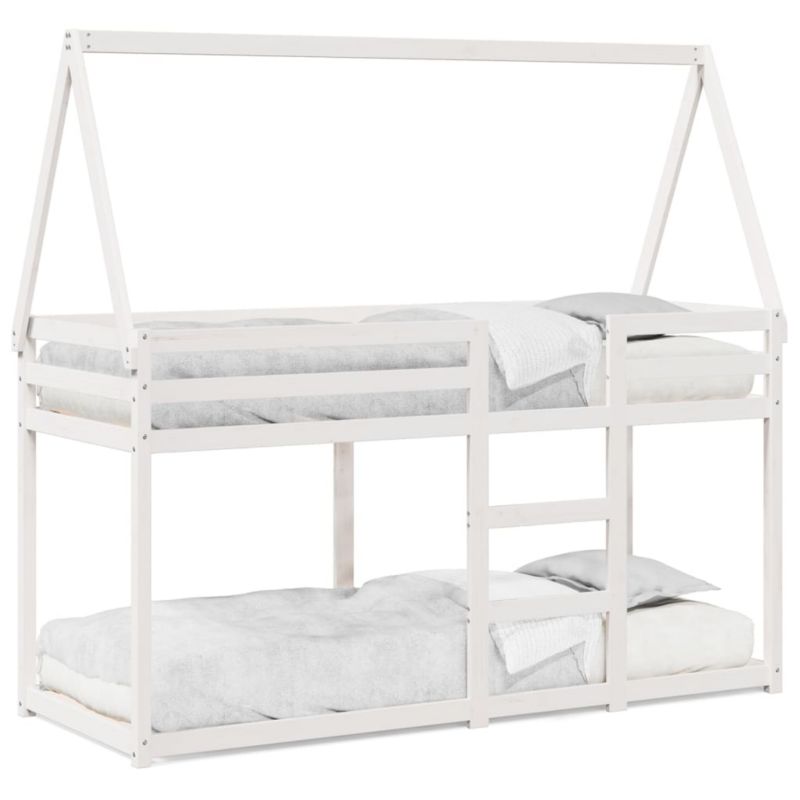 Łóżko z piętrem i daszkiem białe drewno sosnowe WaszeMeble 90x200 WM-3282080 1 szt.