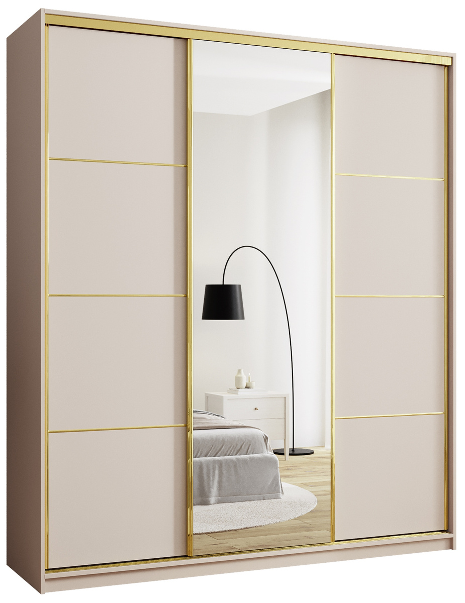 Szafa przesuwna z lustrem 200 cm GOLD NEW MAX