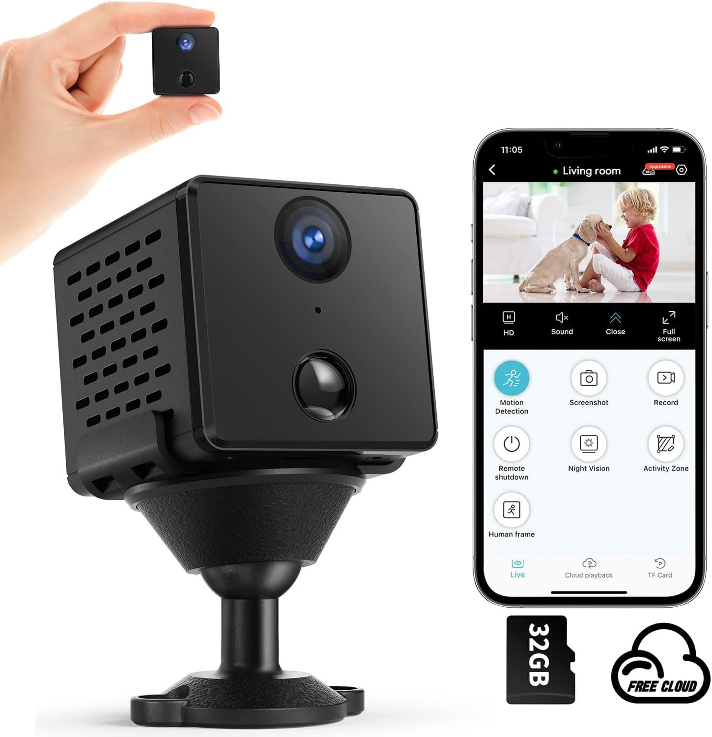 Ukryta mini kamera WiFi do 10 dni MC02