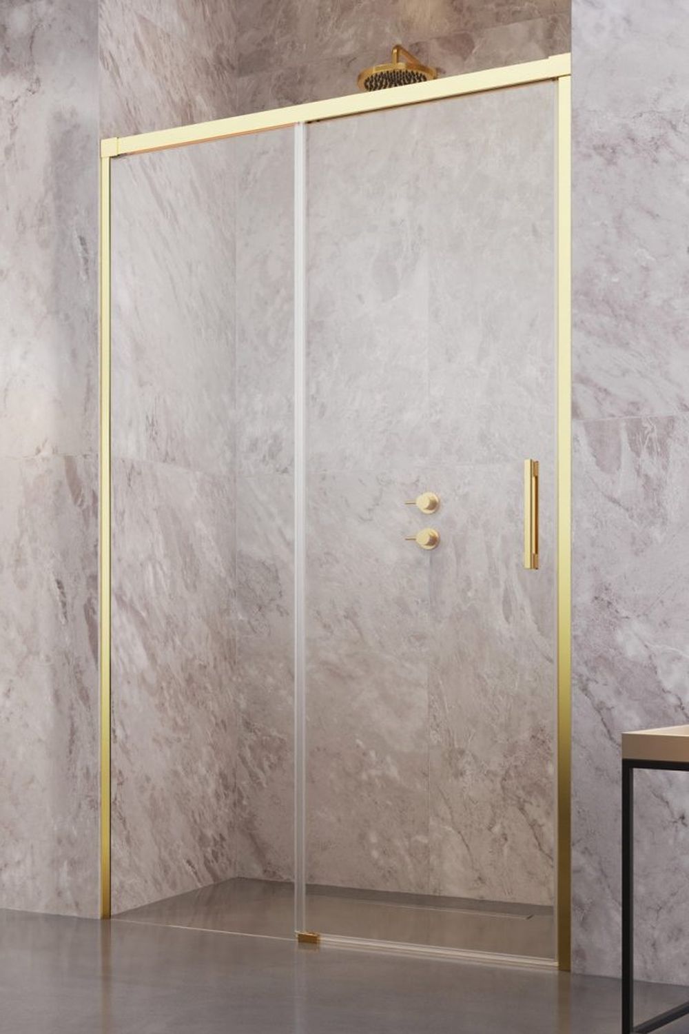 Radaway Idea DWJ Gold drzwi prysznicowe 100 cm rozsuwane złoty połysk/szkło przezroczyste 387014-09-01L