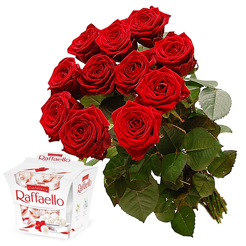 15 róż z Raffaello