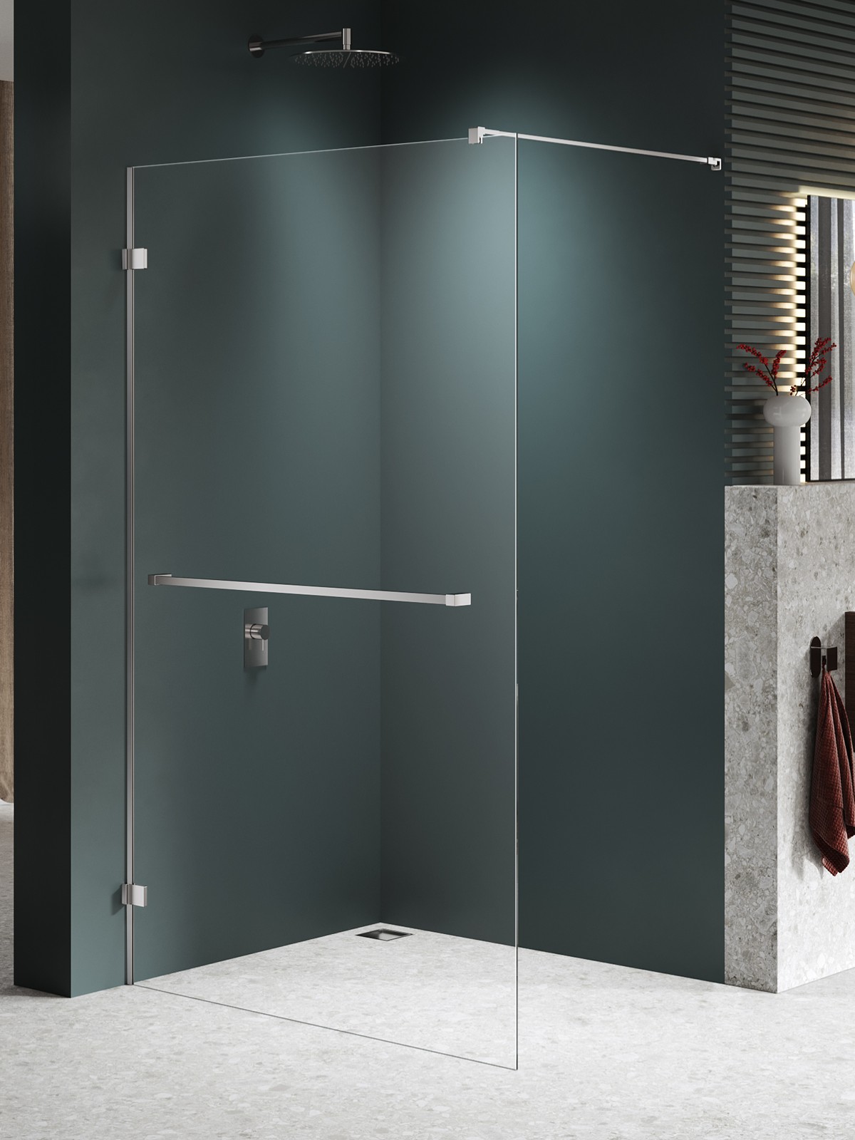 New Trendy Avexa Nickel Brushed ścianka prysznicowa walk-in 60 cm nikiel szczotkowany/szkło przezroczyste EXK-8717