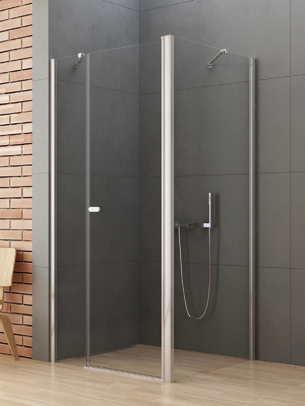 New Trendy New Soleo kabina prysznicowa 120x110 cm prostokątna chrom połysk/szkło przezroczyste K-0713