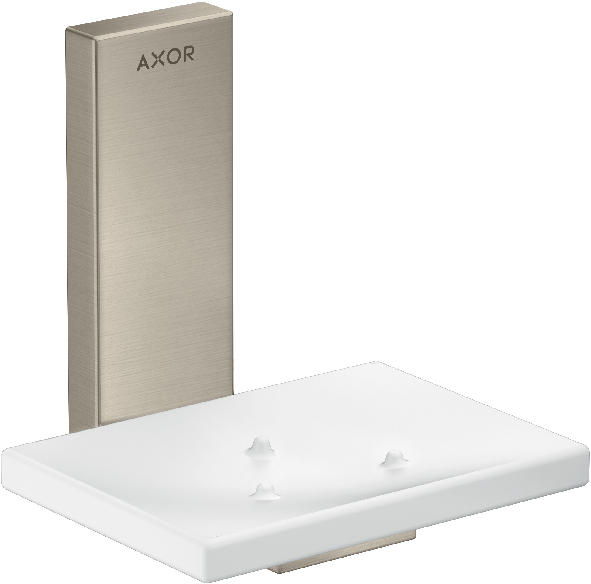 Axor Universal Rectangular mydelniczka ścienna biały/nikiel szczotkowany 42605820