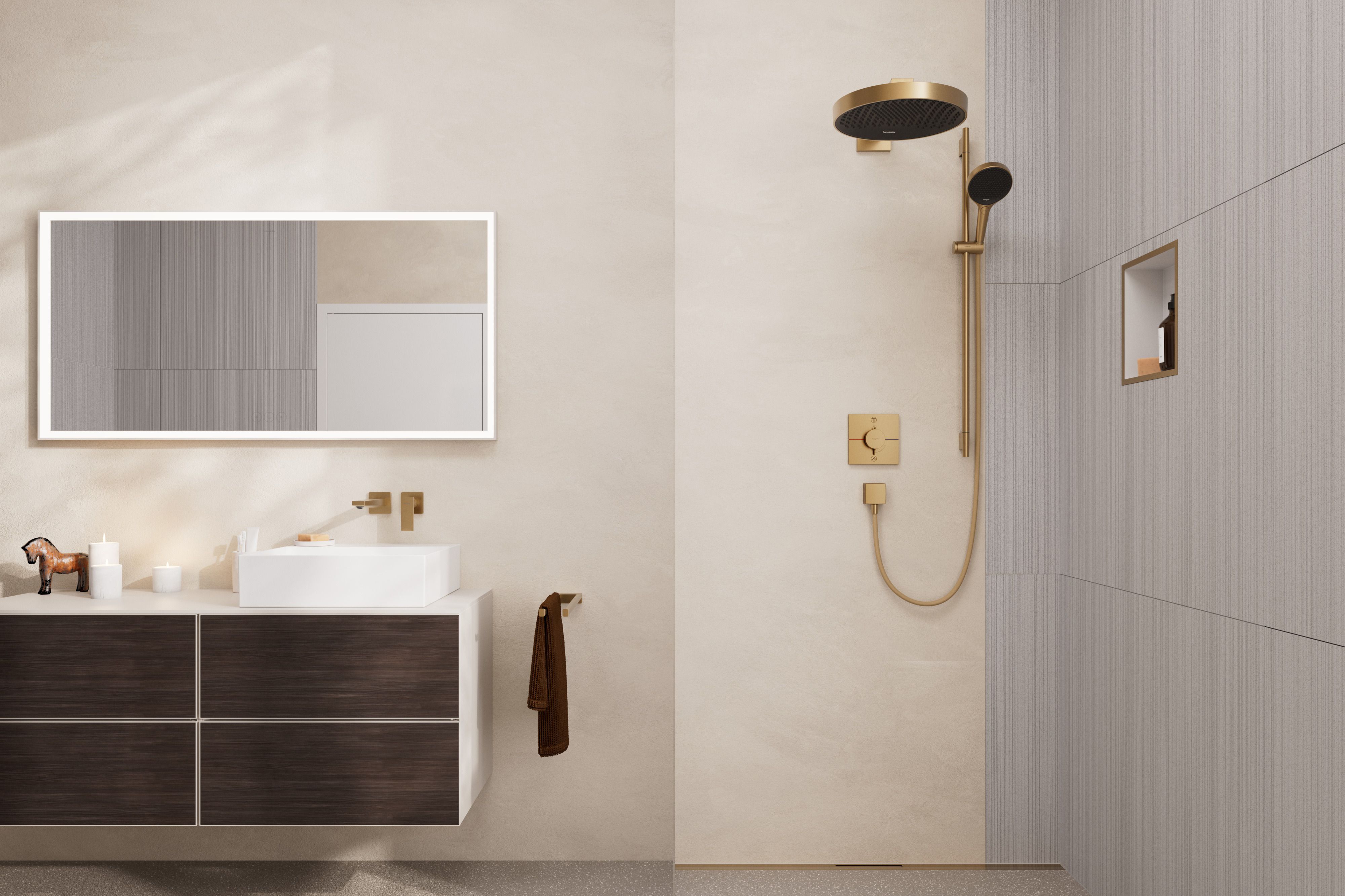 Hansgrohe Rainfinity deszczownica 36 cm okrągła brąz szczotkowany 26231140