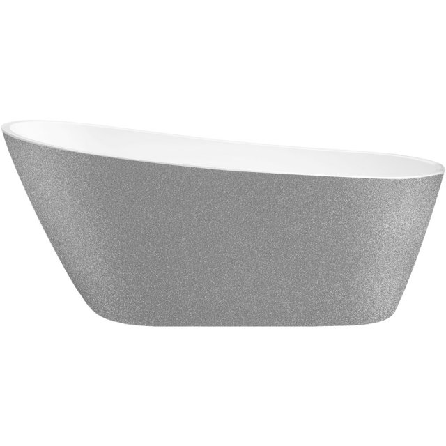 BESCO Wanna wolnostojąca MELODY SREBRNA 170x80 maskownica syfonu z pr