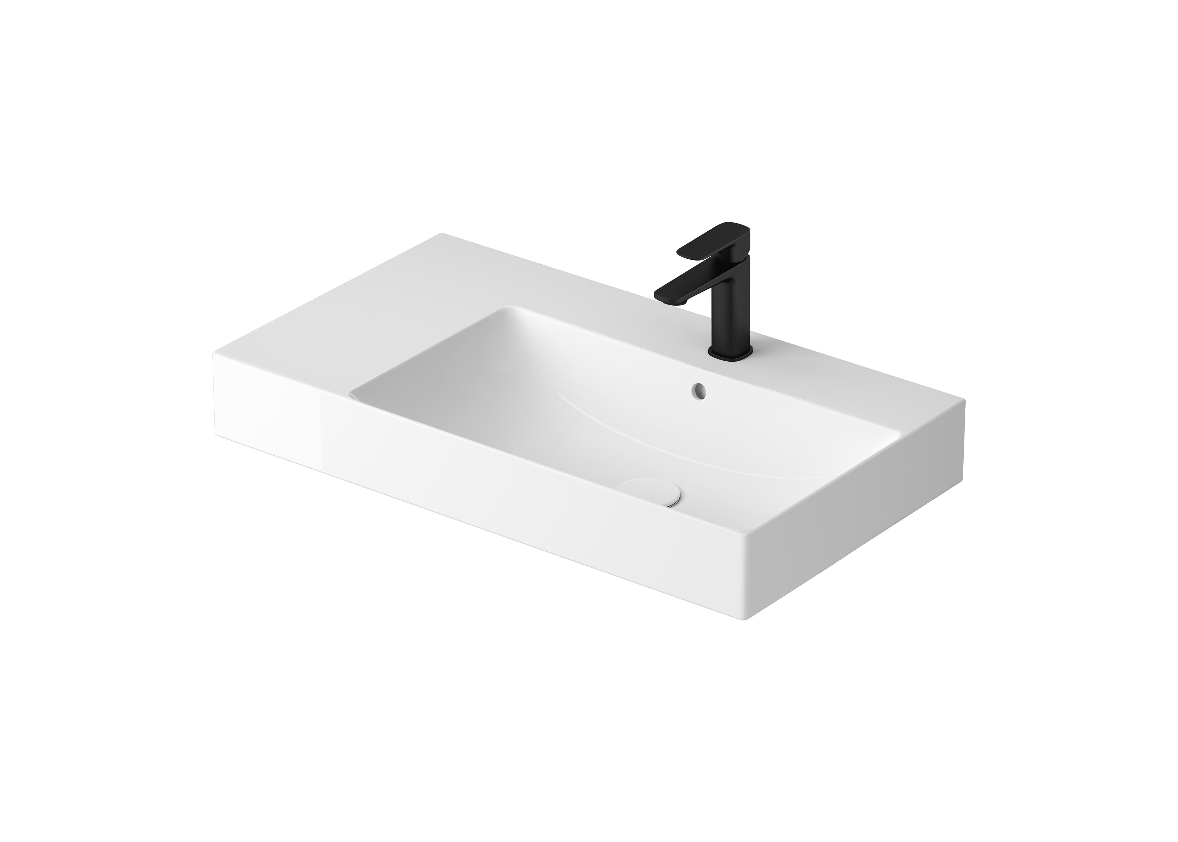 Darmowa Dostawa - Umywalka 80.5x45.5 cm prostokątna ścienna-meblowa biała Meissen Keramik Werta K691015