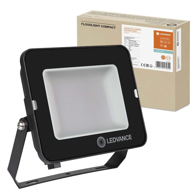Naświetlacz Floodlight LED Ledvance Reflektor Zewnętrzny Lampa 50W 5000lm 4000K IP65 Czarny 1 szt.