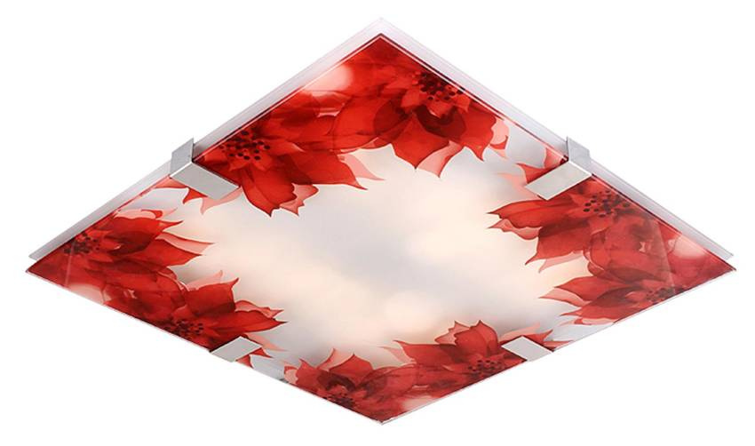 Czerwona lampa sufitowa plafon do salonu RAPSODY 3xE27 metal szkło