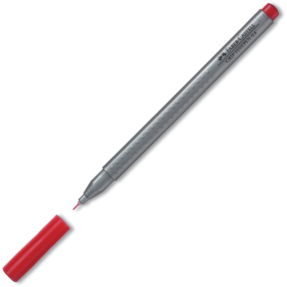 Cienkopis Faber-Castell, Grip, 0.4mm, czerwony