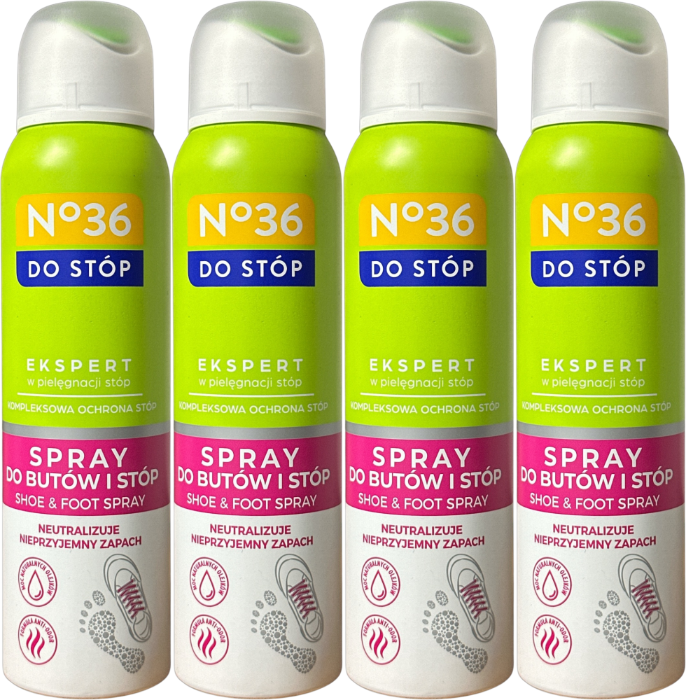 4x Dezodorant do stóp i butów No36 deo, przeciwgrzybiczy, 150ml