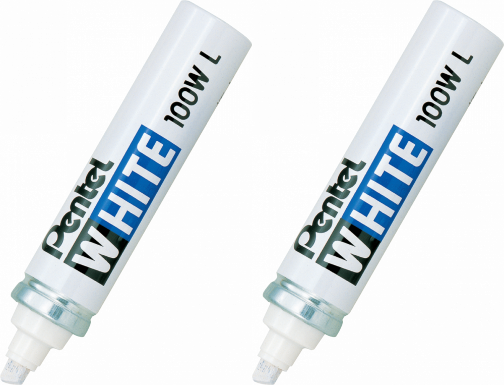 2x Marker olejowy Pentel X100W-L, ścięta, 6.5mm, biały