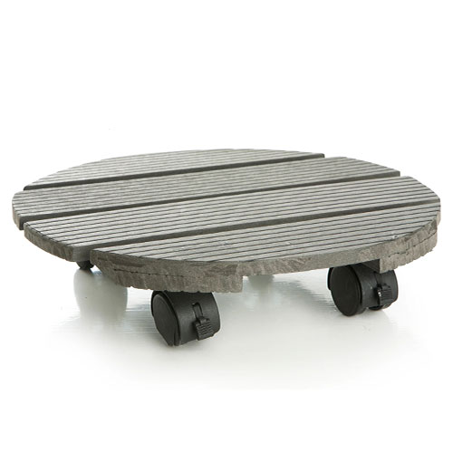 1 buc, Suport rotund din compozit pe roți, grafit, 30 cm - : Mod de ambalare: 1 buc