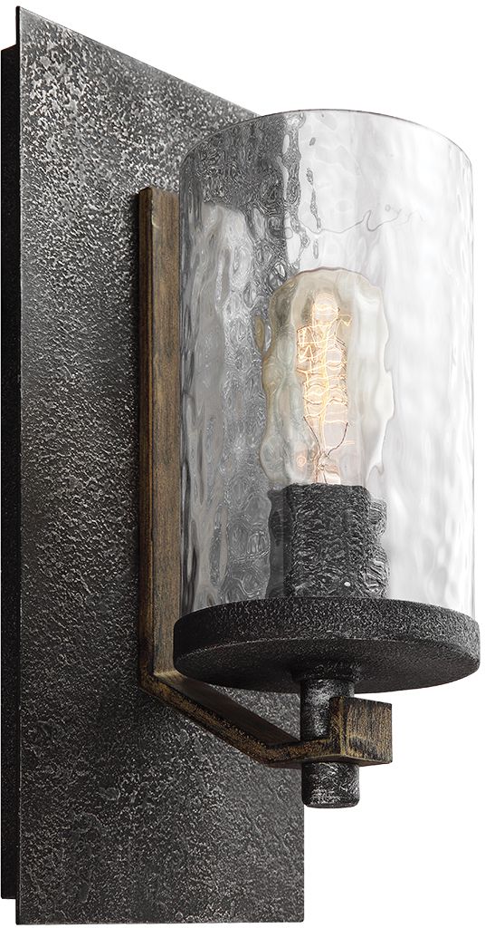 Quintiesse Angelo kinkiet 1x60 W ciemne żelazo/postarzane drewno dębowe QN-ANGELO1