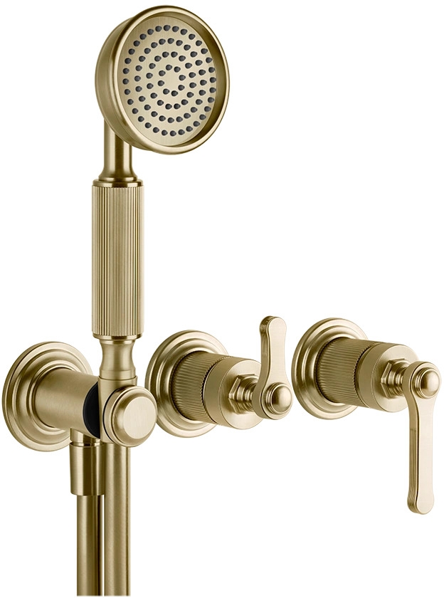 Gessi Venti20 bateria wannowo-prysznicowa podtynkowa mosiądz szczotkowany 65036.727