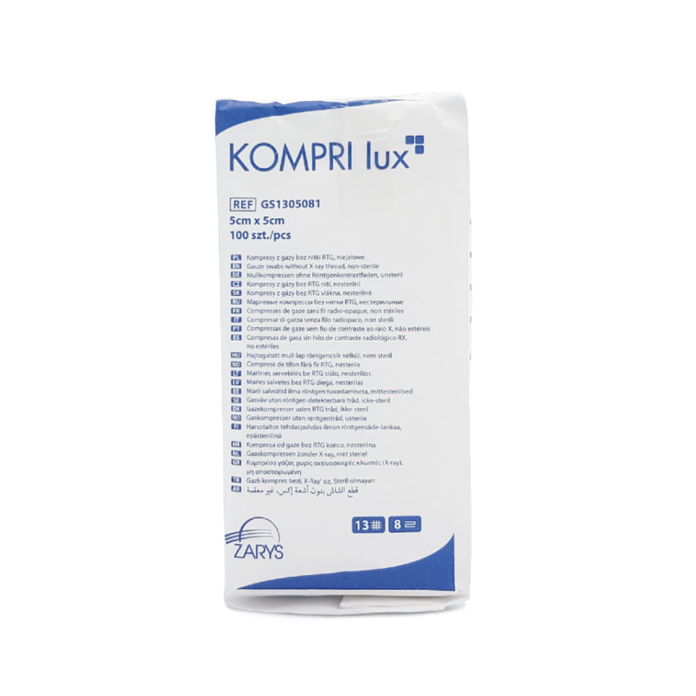 Kompresy z gazy bez nitki RTG niejałowe Kompri Lux 5x5 cm 100 szt