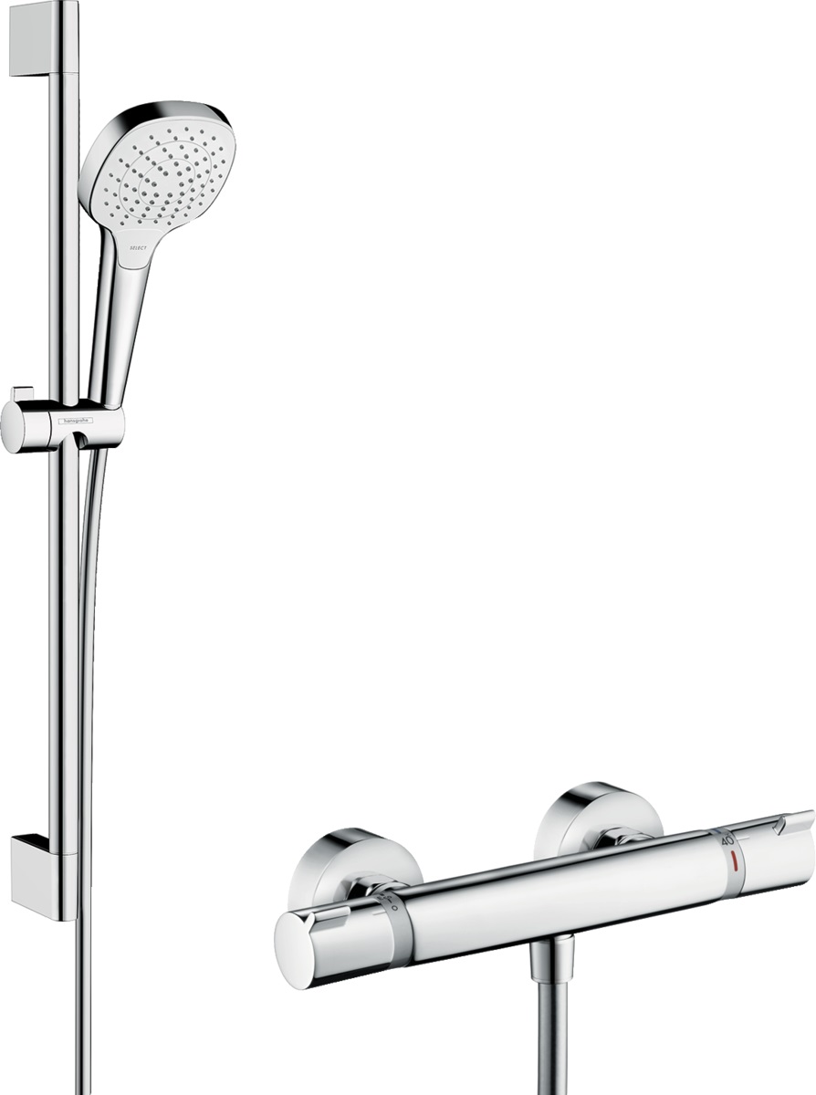 Darmowa Dostawa - Zestaw prysznicowy ścienny biały Hansgrohe Ecostat 27081400