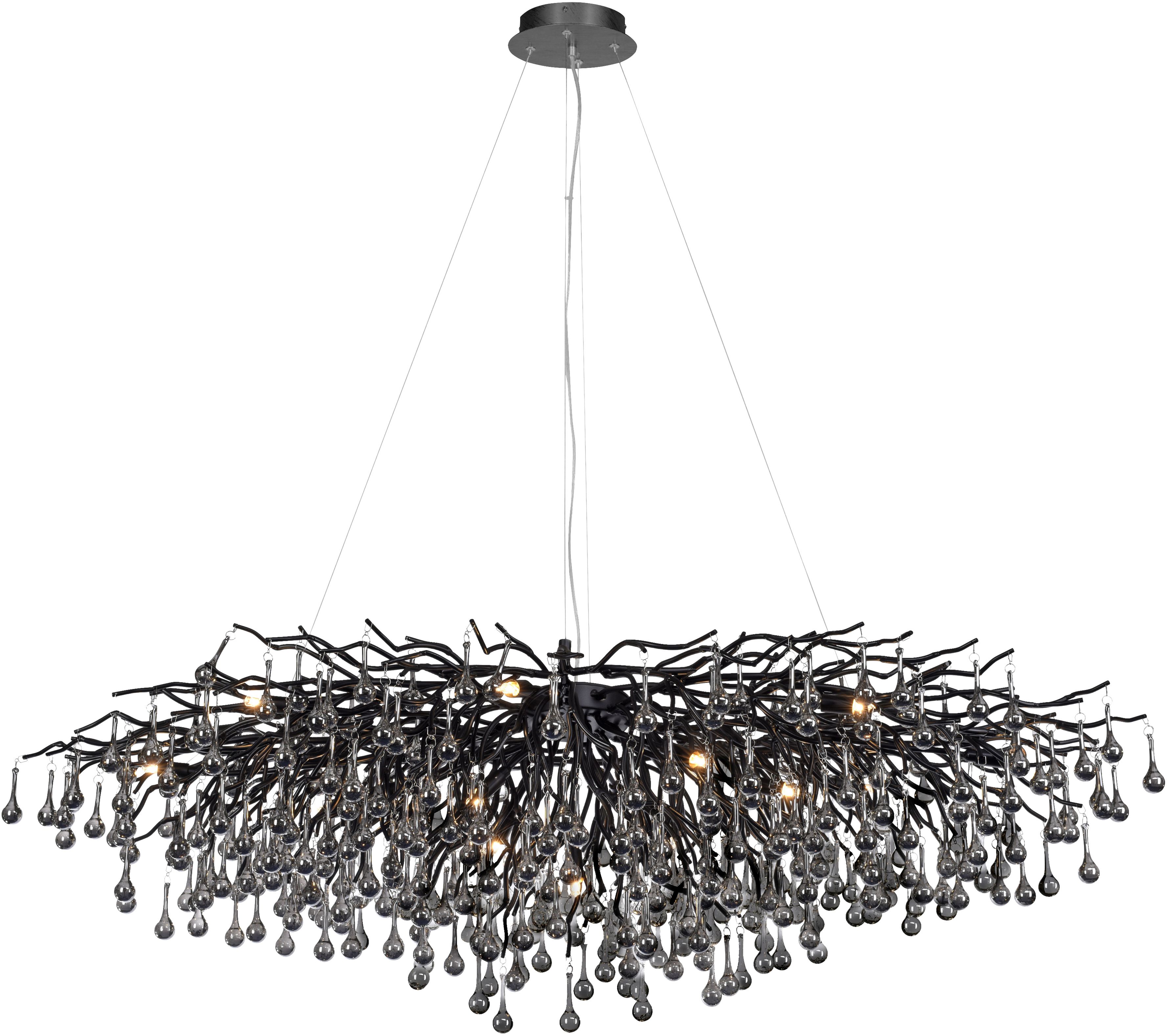 Darmowa Dostawa - Lampa wisząca powyżej 6x40 W czarna Paul Neuhaus Icicle 203118