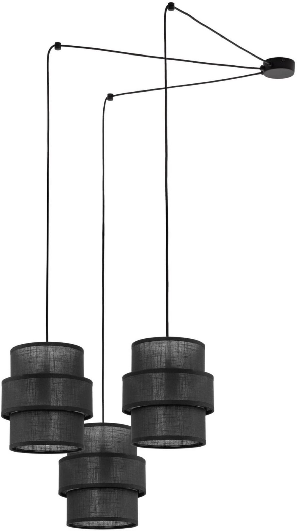 Darmowa Dostawa - Lampa wisząca 3x15 W czarna TK Lighting Calisto 5976