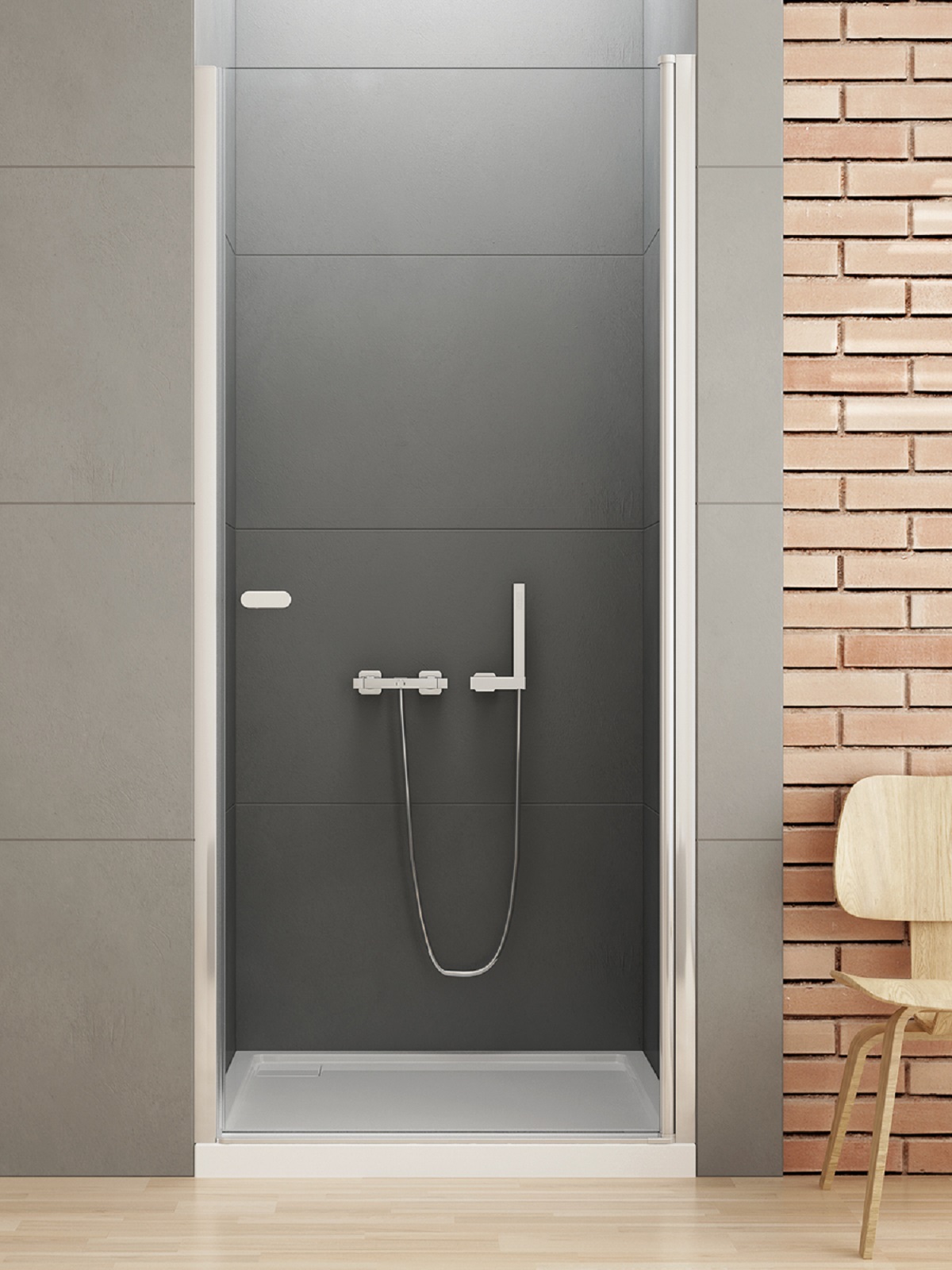 Darmowa Dostawa - Drzwi prysznicowe 80 cm uchylne chrom połysk/szkło przezroczyste New Trendy New Soleo D0120A