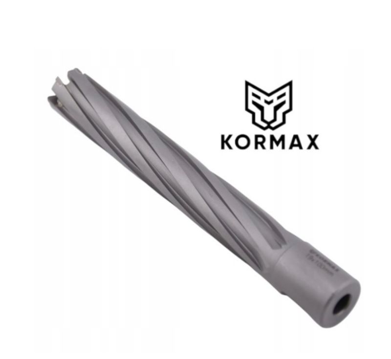 Frez trepanacyjny do metalu z węglika spiekanego Kormax 22x100mm z uchwytem Weldon (TCTAC22100) - 1 szt.
