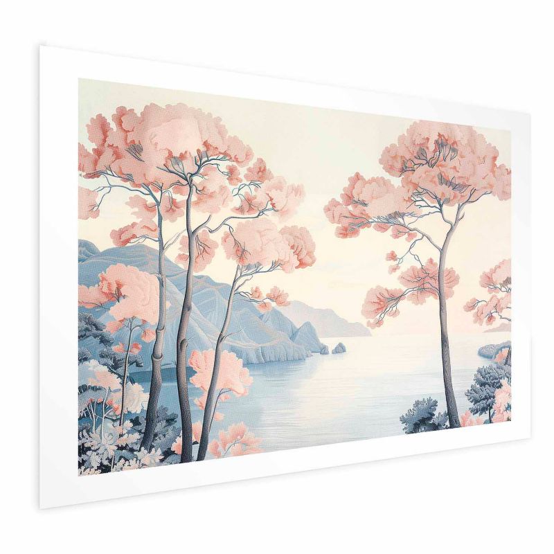 Plakat Artgeist Ocean i drzewa 90x60 cm bez ramy 1 szt