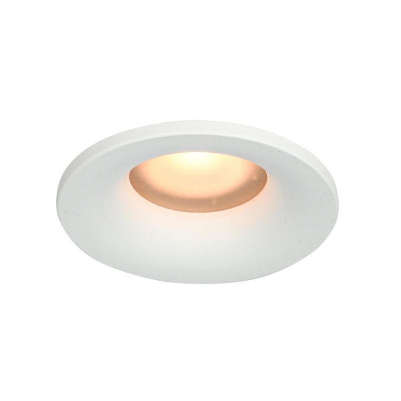 Oprawa sufitowa wpuszczana Italux Barto łazienkowa biały piaskowany 1 x GU10 x 10W IP44 wym: 7 x 8,5 x 8,5 cm okrągła - 1 szt.