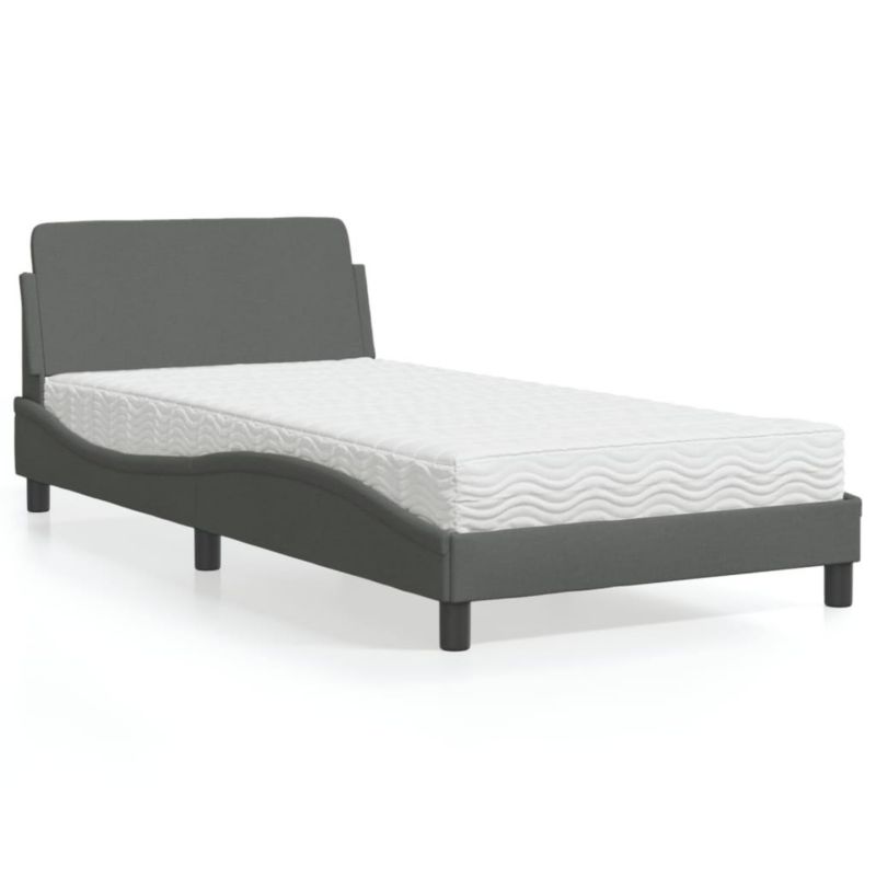Łóżko tapicerowane WaszeMeble 100x200 cm ciemnoszare WM-3208345 1 szt.