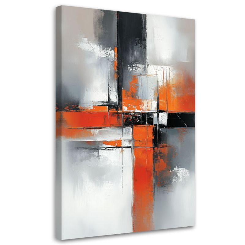 Obraz do salonu Feeby Abstrakcja Szary beton Pomarańczowy 70x100cm 1szt
