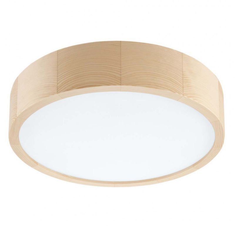 Lampa sufitowa EDYLIT drewniana okrągła LED nowoczesna skandynawska plafon 1xE27 KANTE 14-420/A9 1 szt.