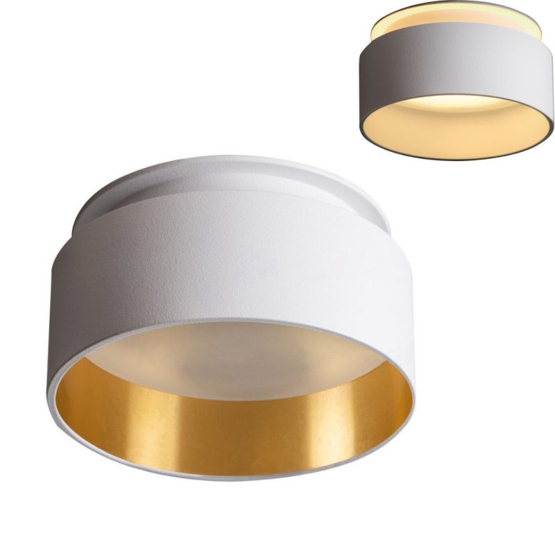 Oprawa wpuszczana Kanlux Govik złoto-biała ruchoma 1 x GX5.3 / GU10 x 10W IP20 wym: 6 x 8 x 8 cm okrągła - 1 szt.