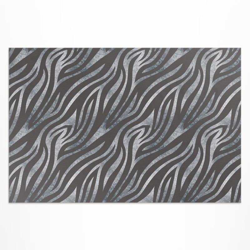 Dywan Winylowy Z Nadrukiem Wallfluent 140x210 cm Wzór zebry nieregularne paski 1 szt.