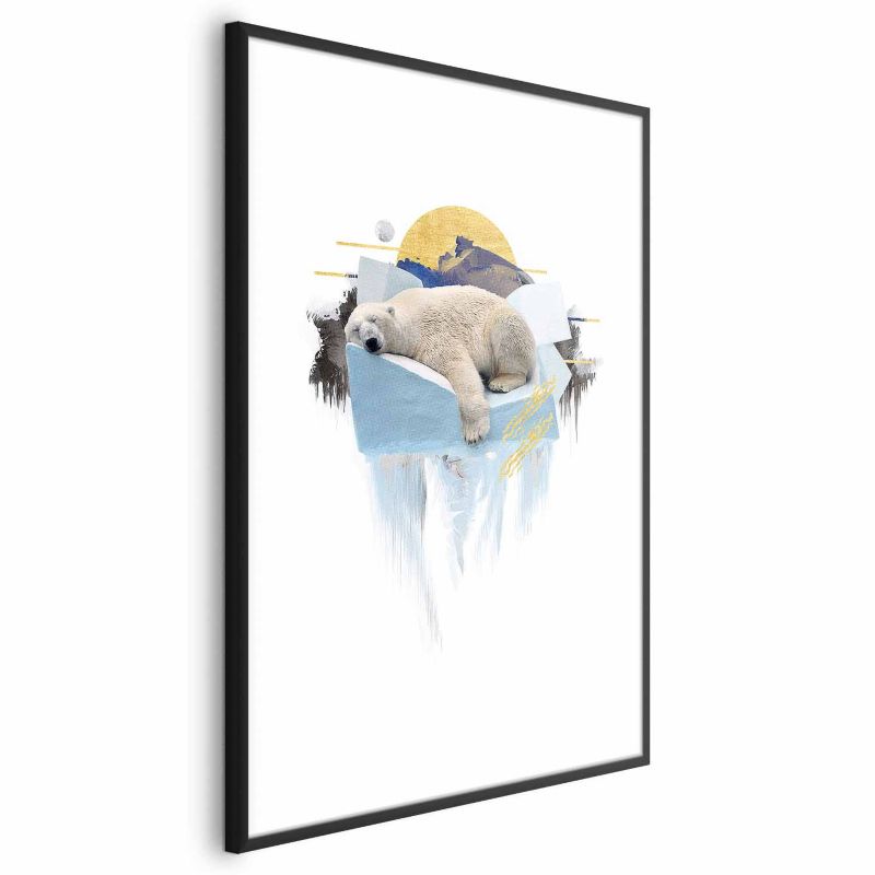 Plakat Artgeist Niedźwiedź polarny 60x90 cm z ramą czarną 1 szt