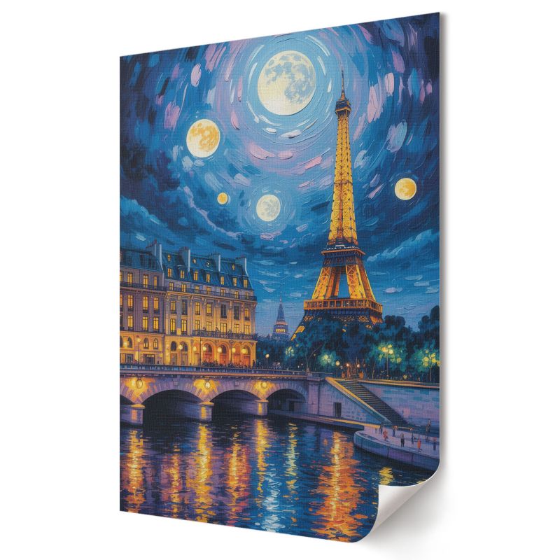 Plakat canvas Wallfluent Format A4 Nocny Paryż Grupa Twórcza CMYK Group 1 szt.