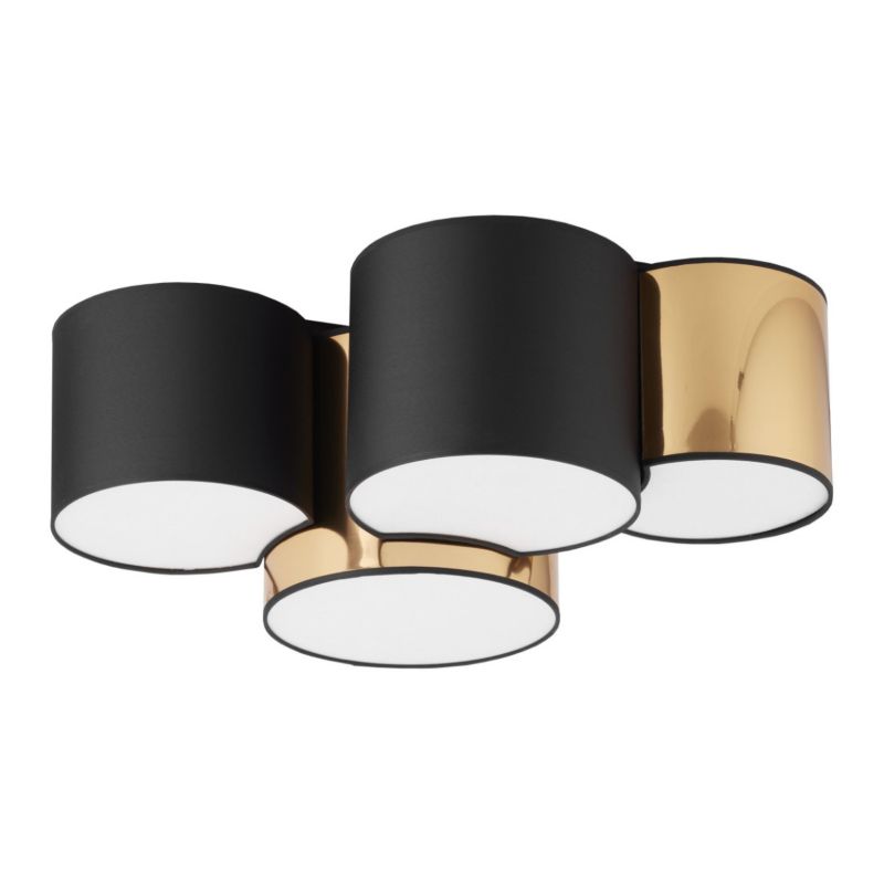 Plafon sufitowy TK-Lighting Mona biało-czarno-złoty 4 x E27 x 15W IP20 wym: 30 x 48 x 74 cm - 1 szt.