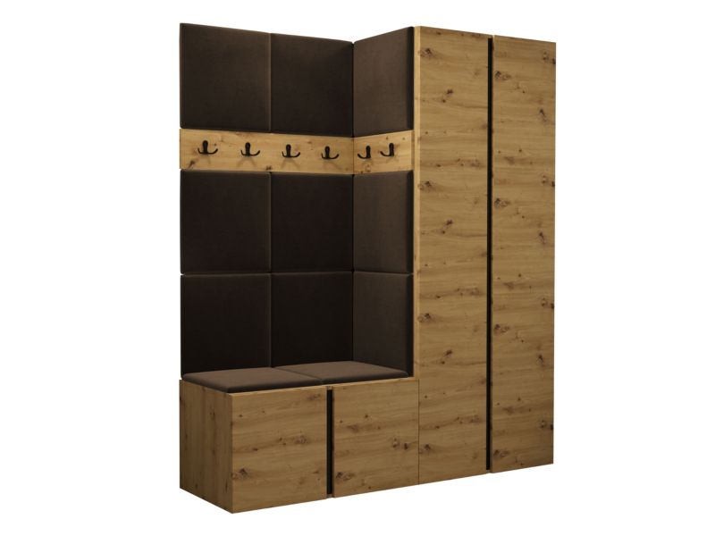 Garderoba MIRJAN 24 Orion III dąb artisan/czarny + brązowy 1 kpl.