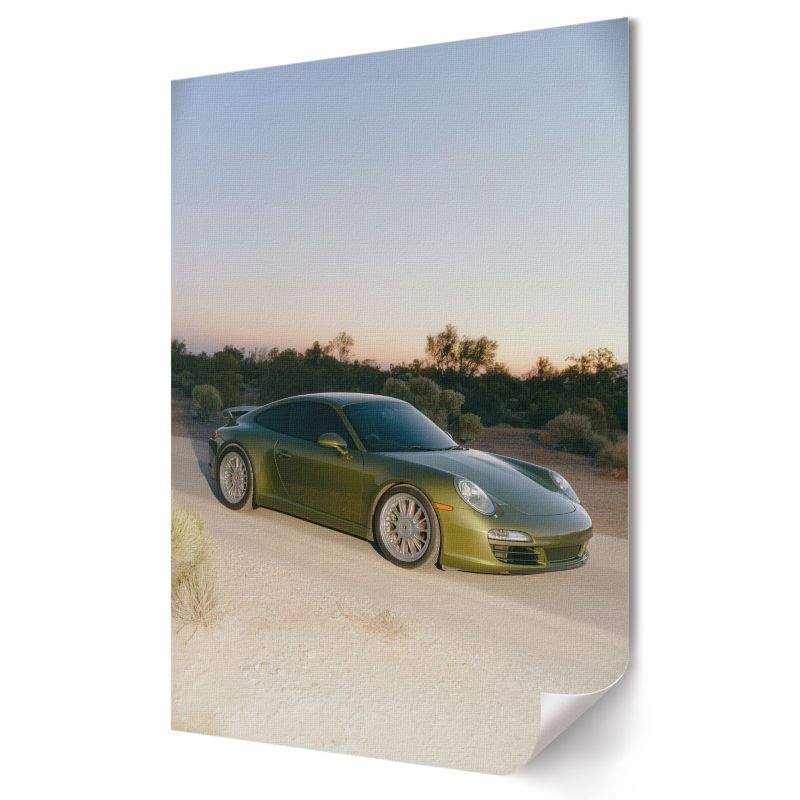 Plakat canvas Wallfluent Format A3 Zielony pojazd Artysta Theo "Pulse" Adams 1 szt.