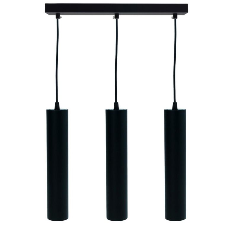 Lampa wisząca IdeaLED Circus czarna wym: 120 x 38 x 6 cm 3xGU10 x 40W metal 1 szt.