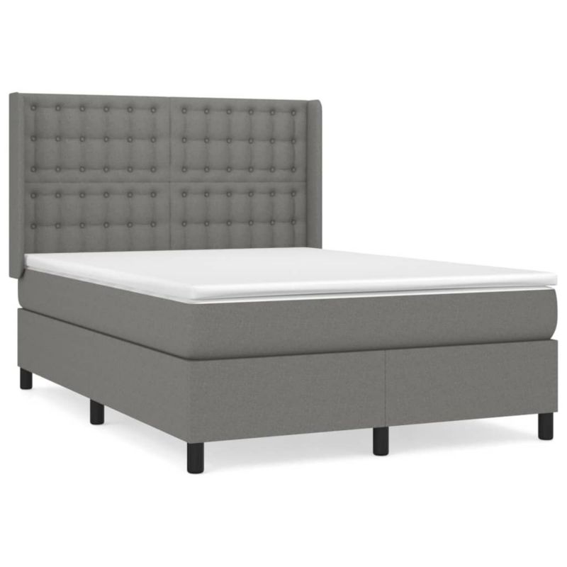 Łóżko kontynentalne WaszeMeble 140x190 cm ciemnoszara WM-3131746 1 szt.