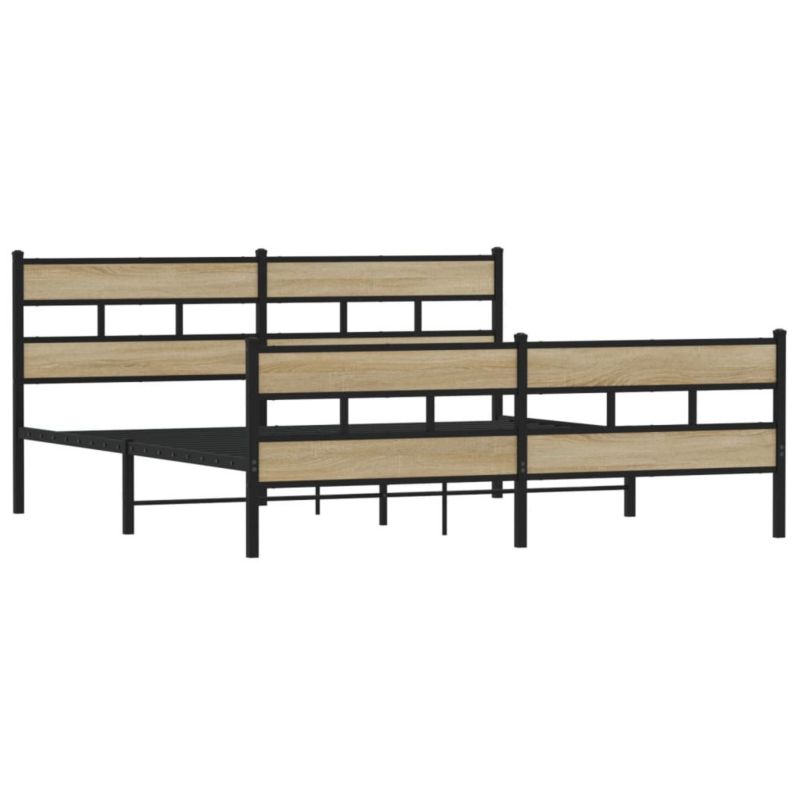 Łóżko metalowe WaszeMeble 183x213 cm dąb sonoma WM-3308473 1 szt.