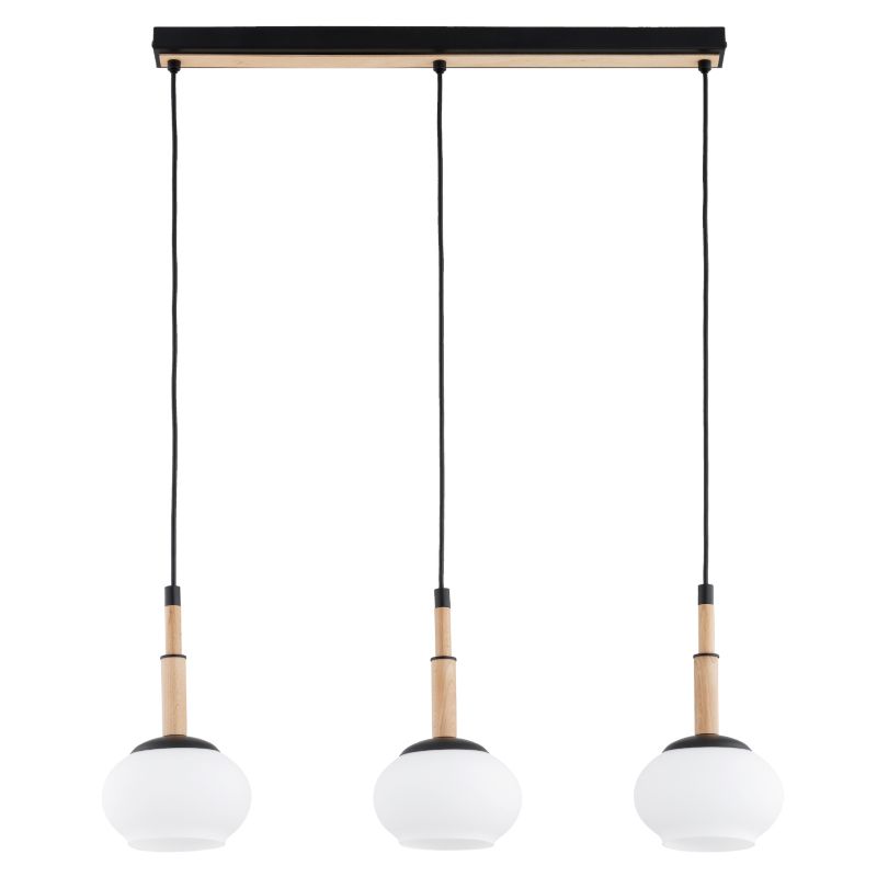 Lampa wisząca drewniane elementy Alfa CERES czarna 3xE14x10W IP20 wym:85x72x15cm - 1 szt.
