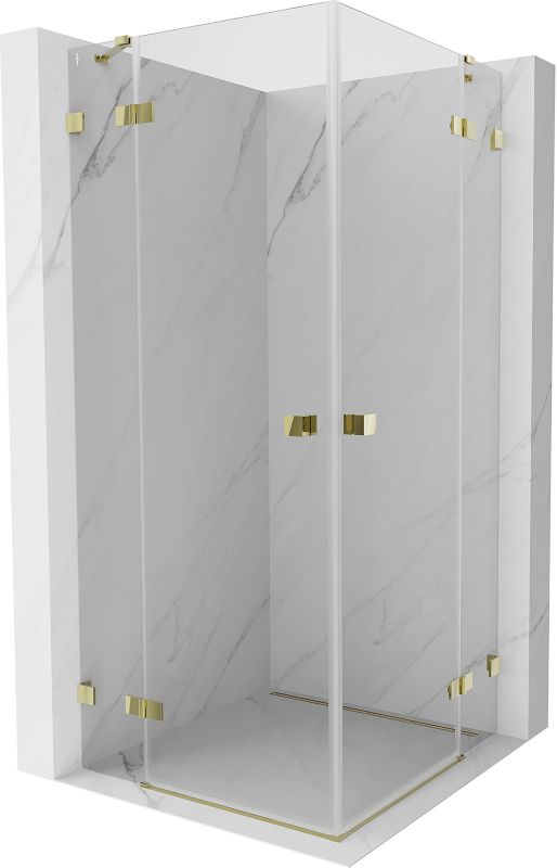 Kabina prysznicowa Mexen Lunar Duo uchylna 115 x 115 cm transparent złota 1 szt.