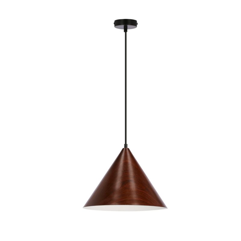 Lampa sufitowa ciemny orzechowy klosz 32cm Candellux Dunca czarna 1xE27x40W IP20 wym:115x32x32cm - 1 szt.