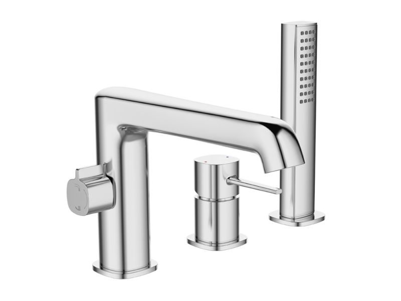Bateria wannowa stojąca 3-otworowa jednouchwytowa GranMaster RENE Chrom 1 szt.