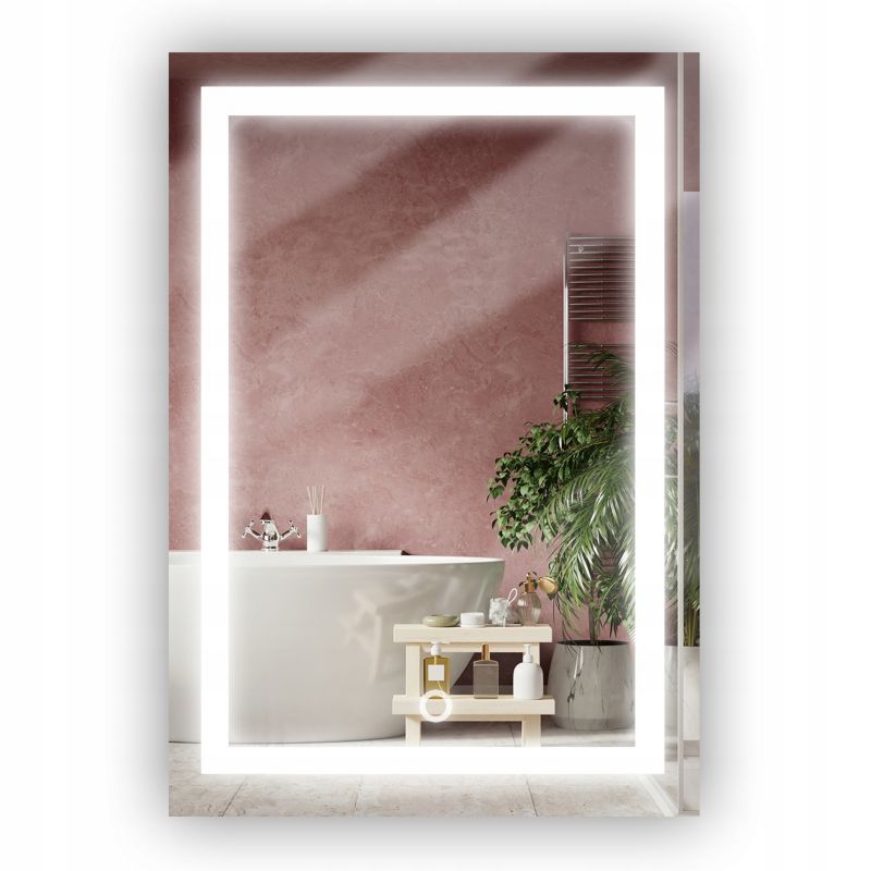 Lustro Łazienkowe stylowelustro prostokątne 60CMx80CM z LED 1szt.