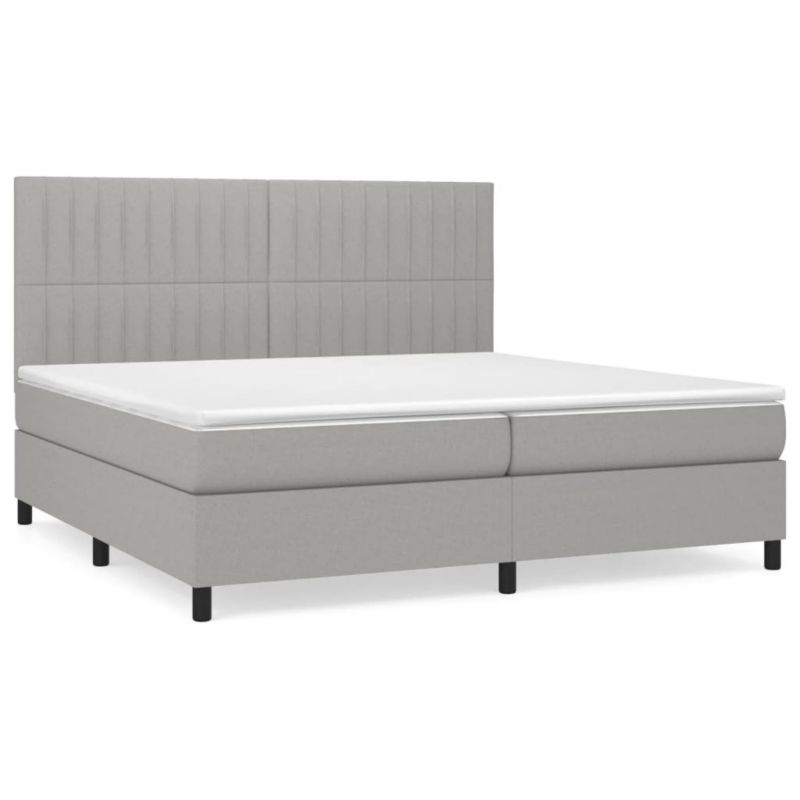 Łóżko kontynentalne WaszeMeble 200x200 cm jasnoszare WM-3141961 1 szt.