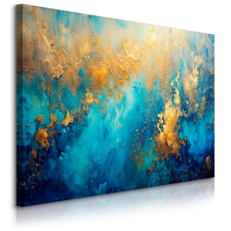 Obraz Muralo Na Płótnie Abstrakcja Ze Złotem Do Salonu 120x80 cm 1 szt.