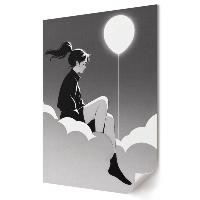 Plakat Wallfluent Format A2 Dziewczyna i balon Studio Pixel 1 szt.